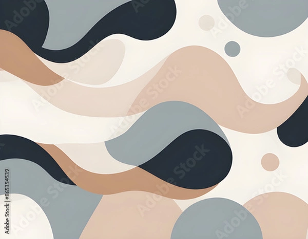 Obraz Soft beige green simple modern irregular abstract color blocks