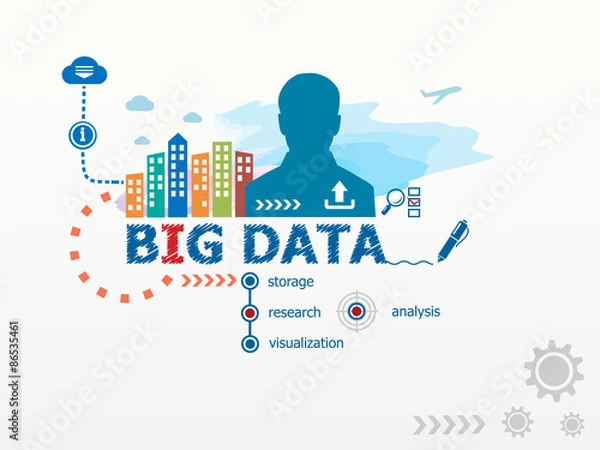 Fototapeta Big Data concept and business man.