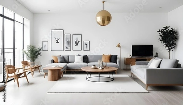 Fototapeta Photo interior modern design room 3d illustration