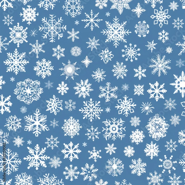 Fototapeta Blue Snowflakes Pattern