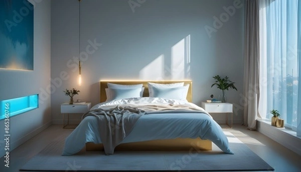 Fototapeta Photo interior modern design room 3d illustration