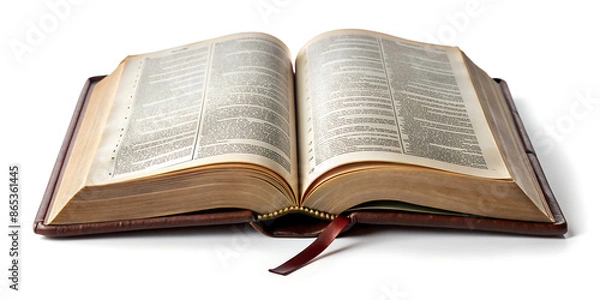 Obraz open bible on white background