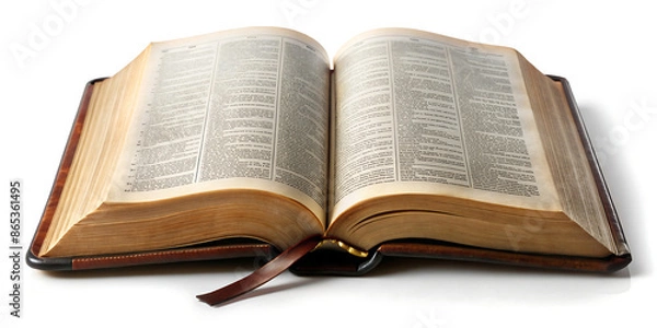 Obraz open bible on white background