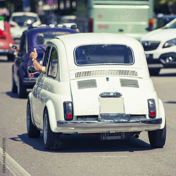 Fototapeta White small car