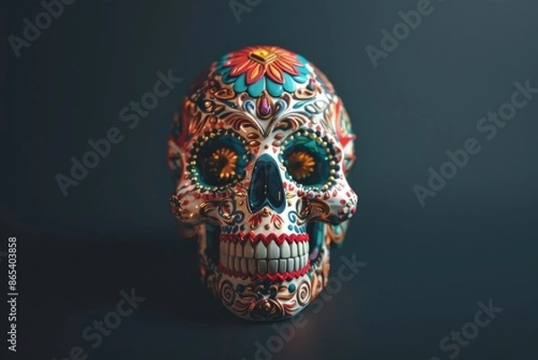 Obraz Colorful Sugar Skull on Table