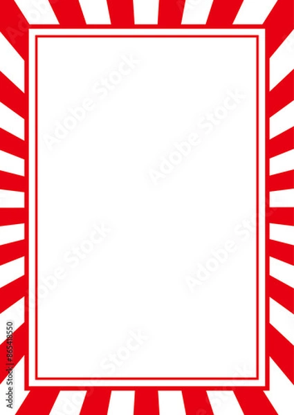 Obraz 放射状の紅白フレーム