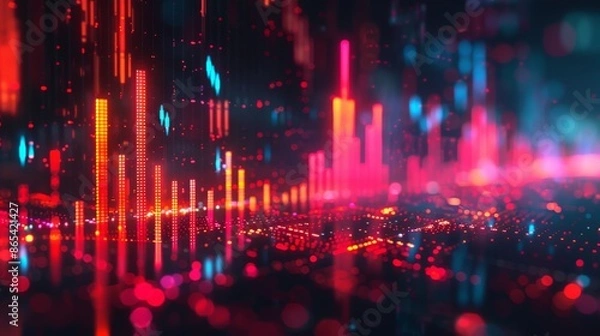 Fototapeta Colorful Abstract Digital Data Visualization