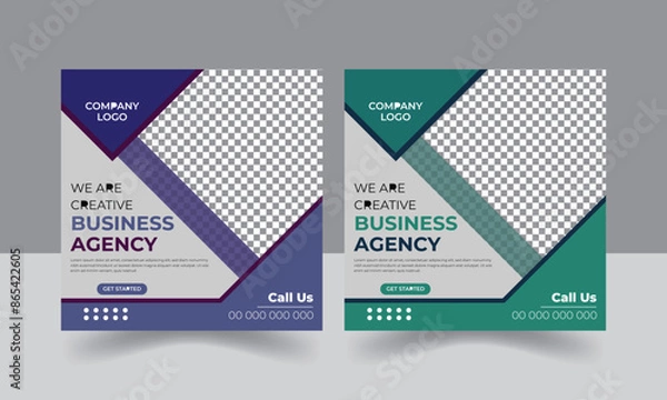 Fototapeta modern Social media design template for business.