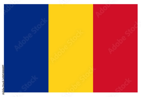 Obraz Romanian Flag flat vector illustration.