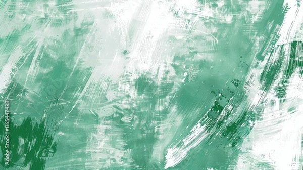Obraz Painting with an edge brush Green and white Grunge