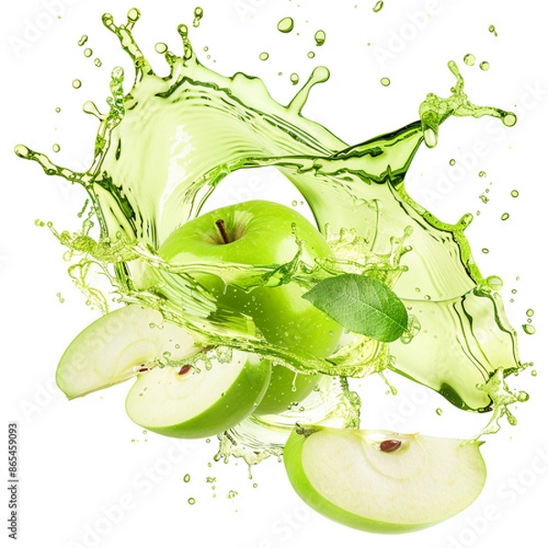 Fototapeta green apple splash