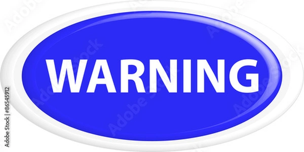 Fototapeta Button warning 3d