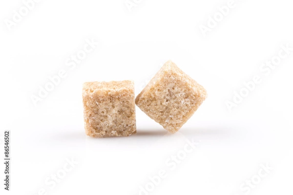 Obraz brown sugar cubes isolated