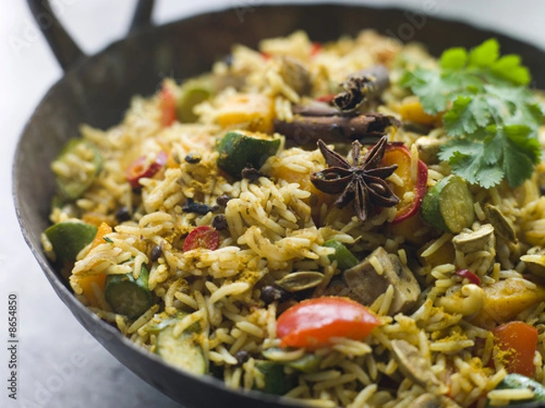 Obraz Biryani warzywne w dużym karahi