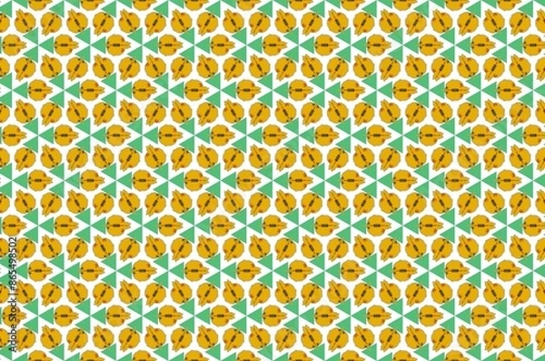 Fototapeta A background pattern of yellow and green triangles