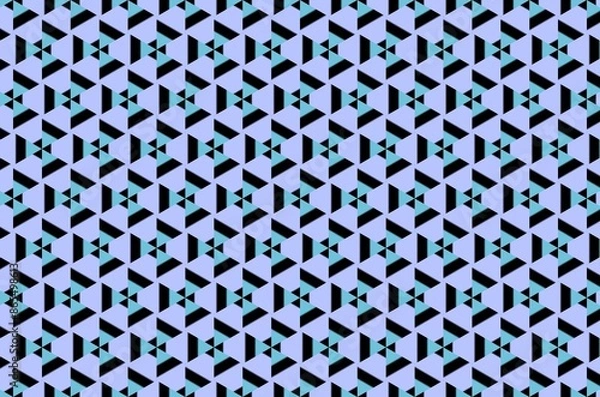 Fototapeta A blue and black patterned background with triangles