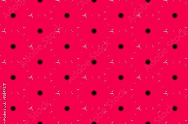 Fototapeta A pattern of black and white dots on a red background