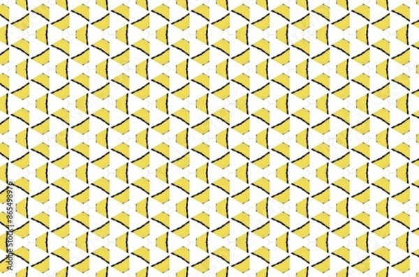 Fototapeta A pattern of yellow triangles on a white background