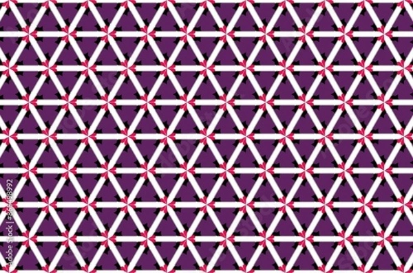Fototapeta A purple and white patterned background with red and black arrows