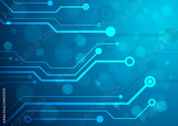 Fototapeta Abstract technology circuit board, Vector background.