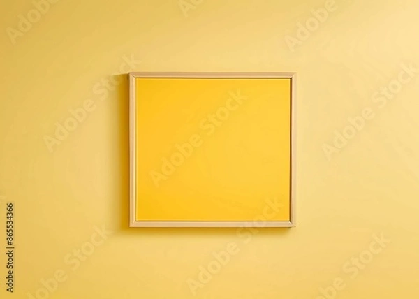 Obraz Yellow wall with frame:AI-Generated 