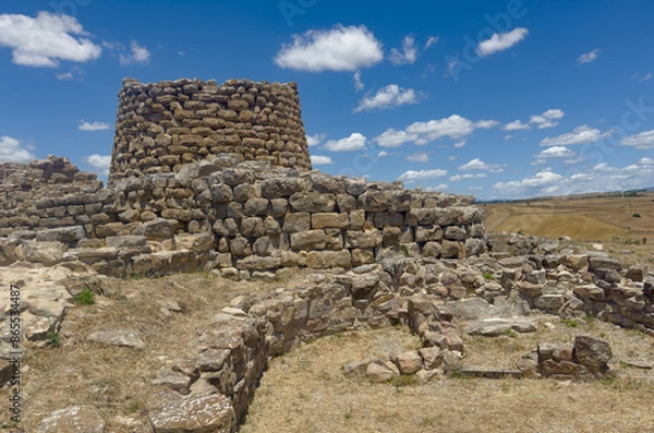 Fototapeta Nuraghe Piscu, Suelli, consists of a truncated cone tower and is one of the most beautiful nuraghi