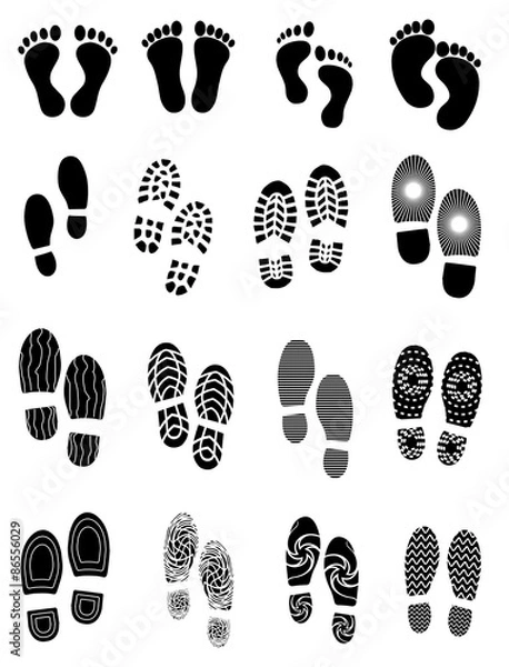 Obraz Foot prints icons set