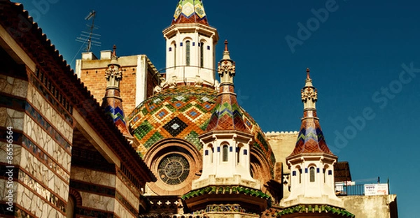 Obraz Pretty view on a very colorful old church in Lloret de Mar in Spain