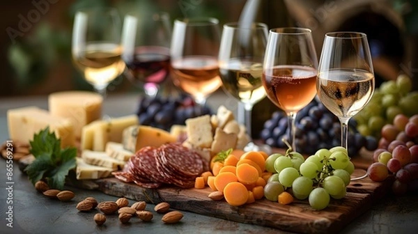 Fototapeta High-resolution image of a luxury wine tasting.