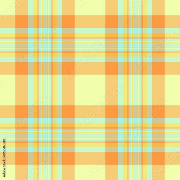 Fototapeta Scratch textile texture seamless, everyday vector check background. Day fabric tartan plaid pattern in light and amber colors.