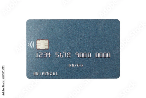 Fototapeta plastic card, credit card, with chip, isolated from background