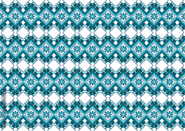Fototapeta handmade seamless wallpaper. Ethnic Ikat abstract background art. llustration for greeting cards, printing and other design project.