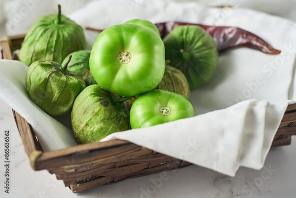 Obraz Fresh green tomatillo from mexico
