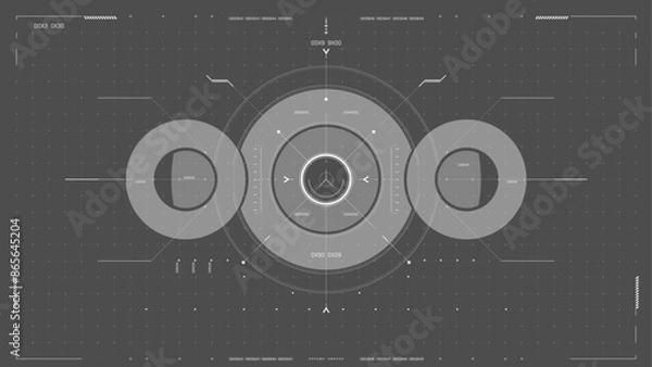 Fototapeta Sci-fi, FUI, UI, futuristic UI, GUI, HUD. Ready to animate.