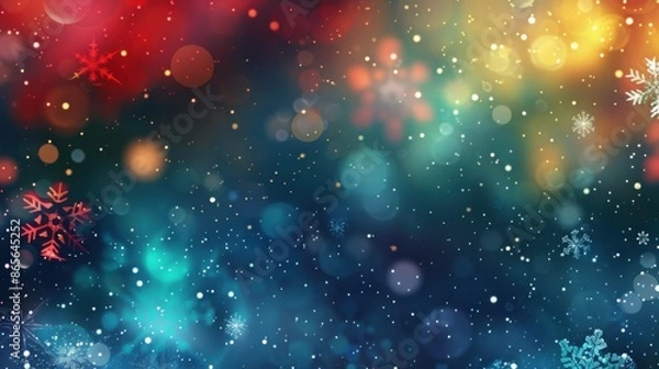 Fototapeta Vibrant Colorful Bokeh Background with Glowing Festive Light and Dynamic Abstract Pattern