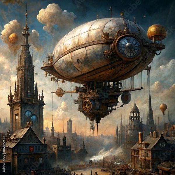 Fototapeta space station in the city