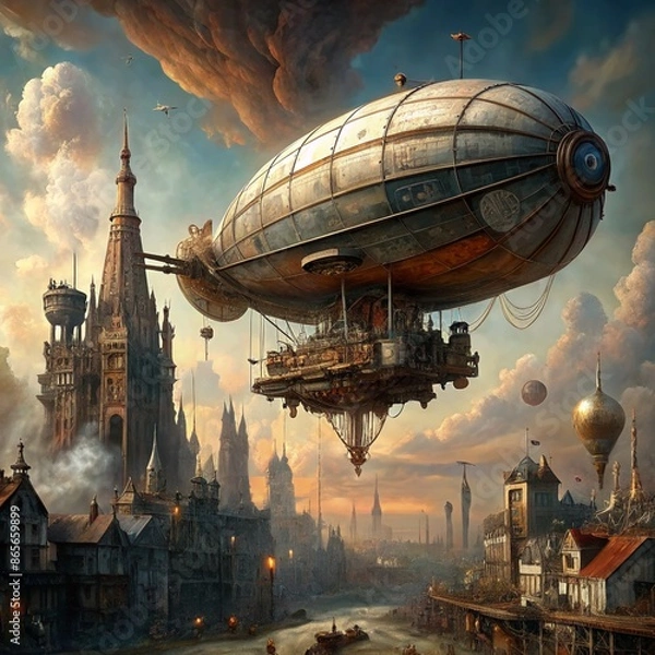 Fototapeta ship in the sky