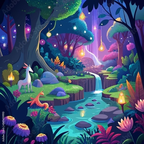 Fototapeta landscape with forest