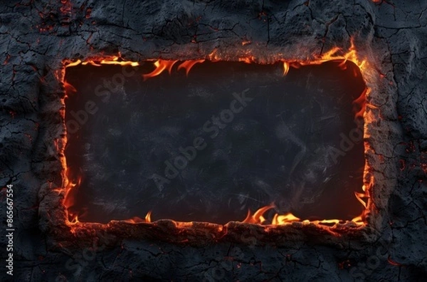 Obraz fiery volcanic frame with copy space