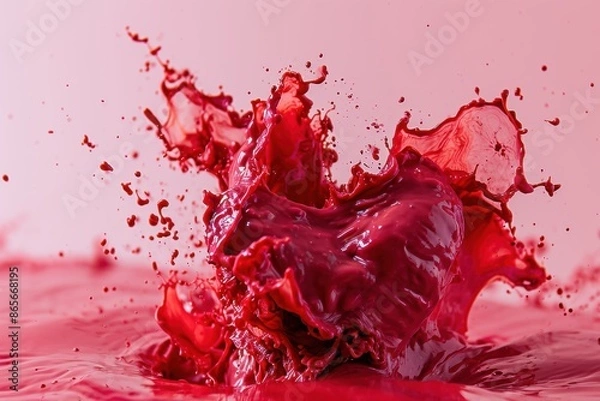Fototapeta Vibrant red liquid splash