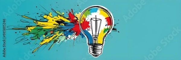 Fototapeta Creative Explosion - Artistic Light Bulb Concept