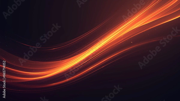 Obraz Abstract orange light waves on a dark background, showcasing vibrant, flowing lines and dynamic movement.