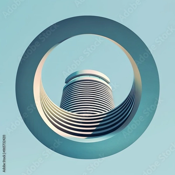 Obraz Abstract Modern Architecture Logo Geometric Circular Design modern real estate illustration design