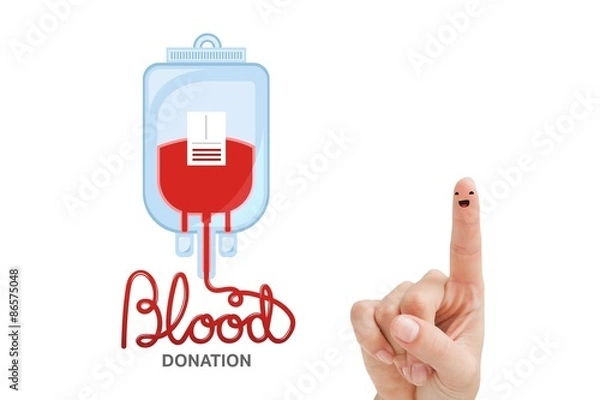 Fototapeta Composite image of blood donation