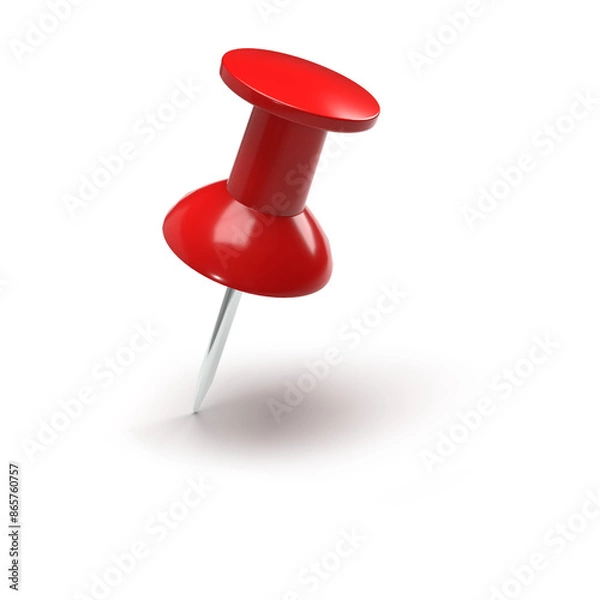 Fototapeta Realistic red push pins