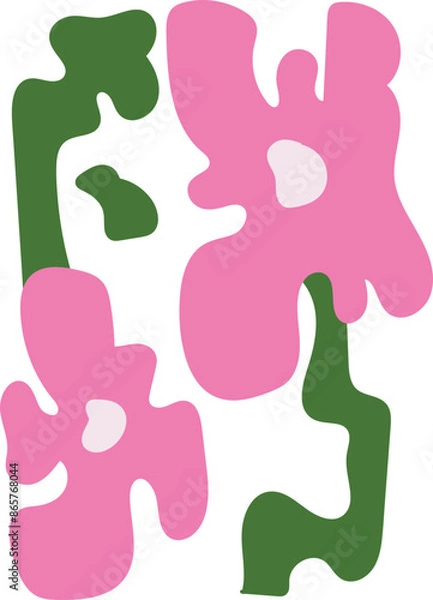 Obraz Pink Organic Tileable Simple Flower