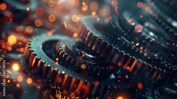 Fototapeta Lubricate motor oil and Gears. Oil wave splashing in Car engine with lubricant oil. Concept of Lubricate motor oil and Gears. Generative AI