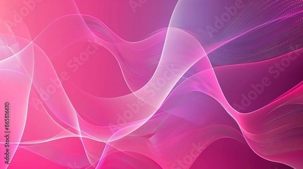 Fototapeta abstract pink background with waves and light effects