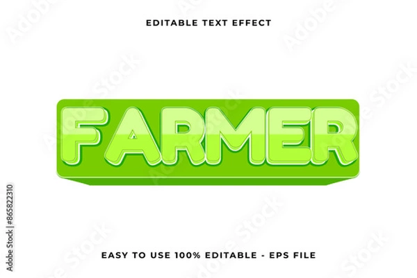Fototapeta farmer Editable text effect 3d Trendy template style vintage vector