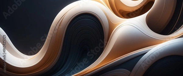 Obraz Abstract Wavy Layered Gradient Flowing Organic Modern Background Wallpaper